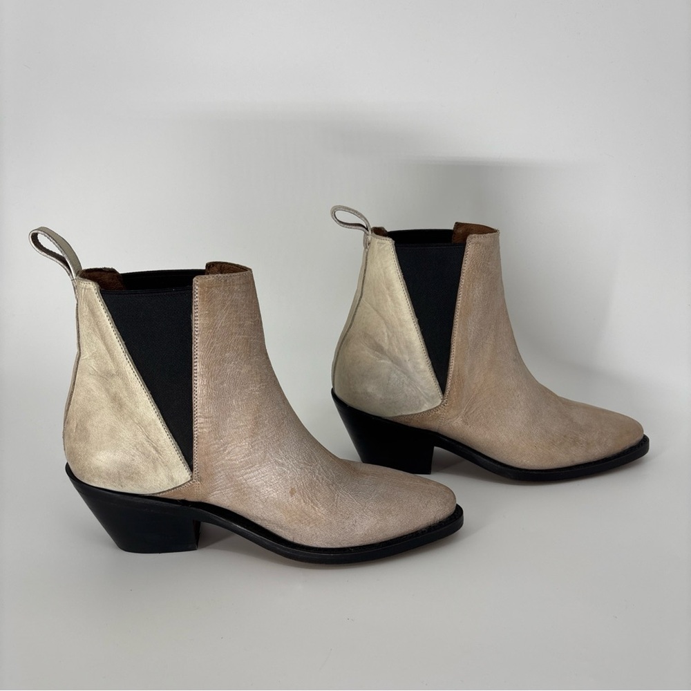 Women's Lucchese Booties Leather Western Cowgirl Bone Twin Gore Boot M6035 Ankle